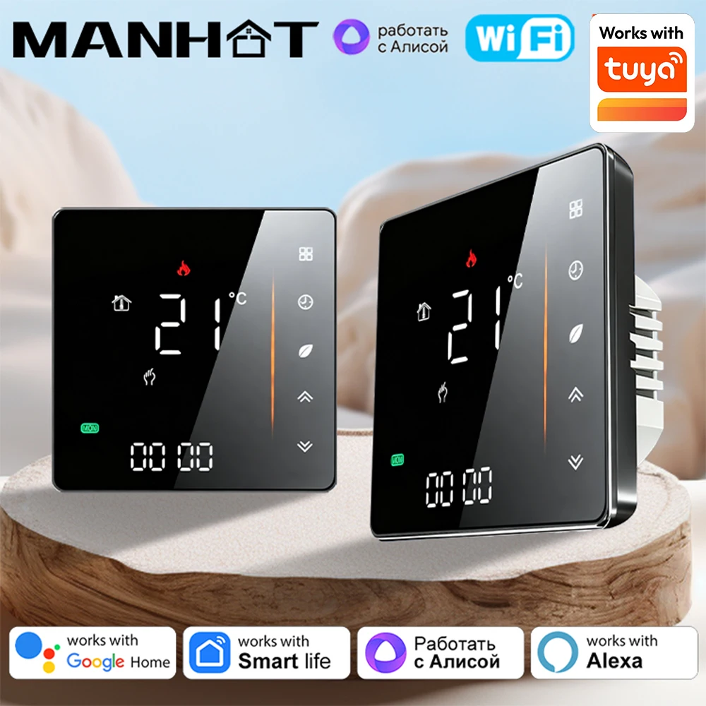 MANHOT Smart WiFi Heating Thermostat Electric Floor Water/Gas Boiler Heating Temperature APP Control Smart Life Alexa Google
MANHOT Smart WiFi Heating Thermostat Electric Floor Water/Gas Boiler Heating Temperature APP Control Smart Life Alexa Google