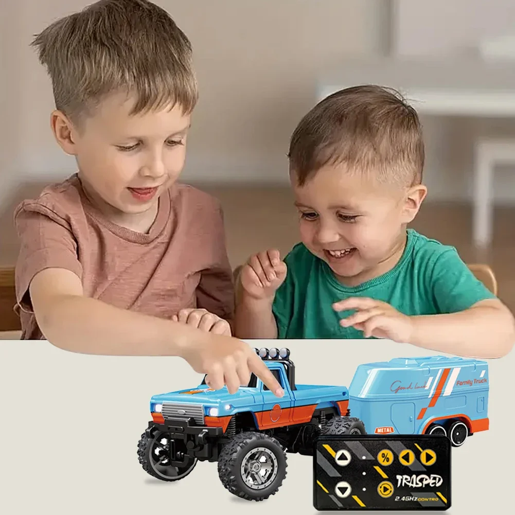 Mini RC Monster Truck with Lights & Trailer All Terrain Off-Road Truck Toy 1:64 Scale Adjustable Speed/Steering for Kids Gifts
Mini RC Monster Truck with Lights & Trailer All Terrain Off-Road Truck Toy 1:64 Scale Adjustable Speed/Steering for Kids Gifts