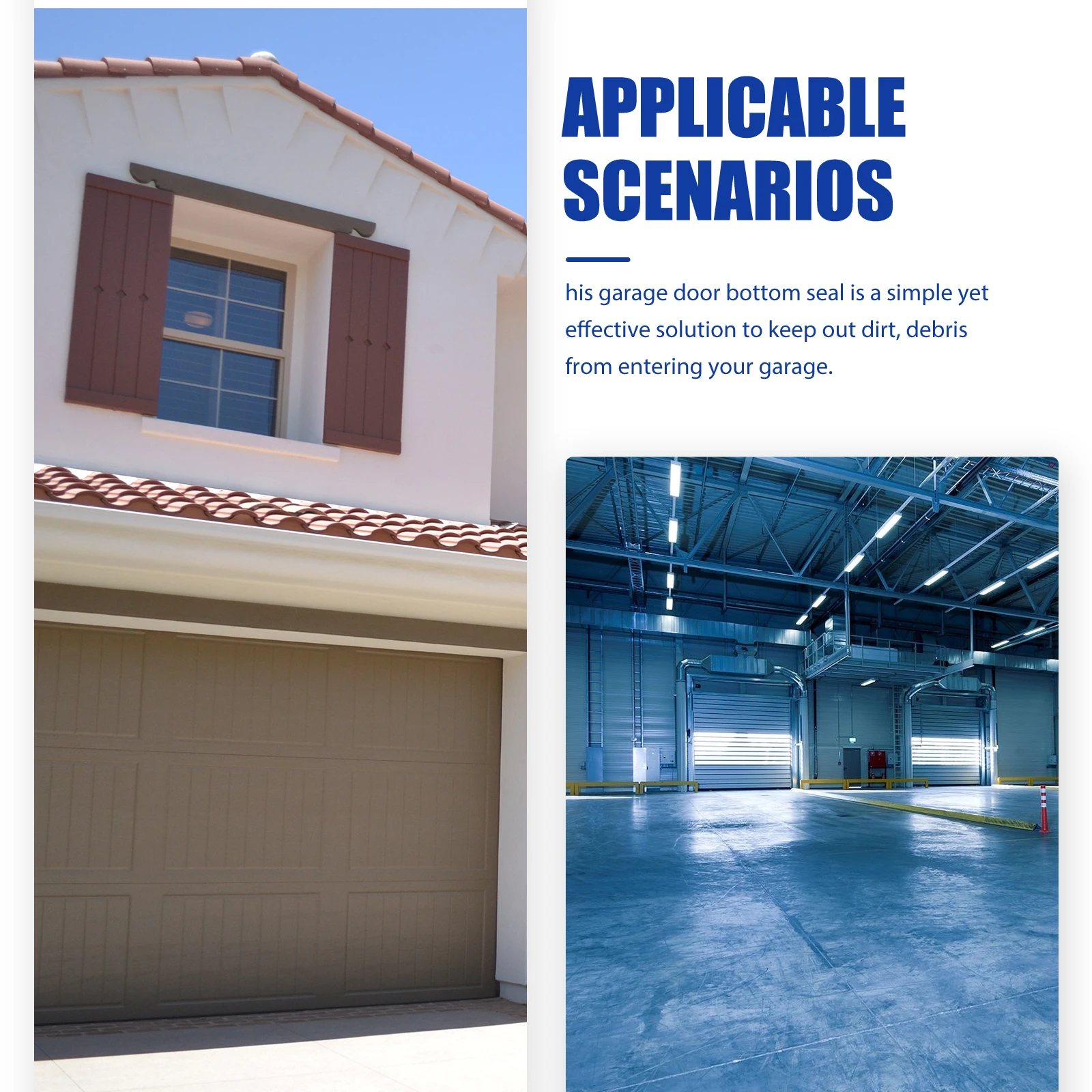 Garage Door Bottom Seal PVC Replacement Weather Stripping Dust Water Resistant Durable Easy Install Flood Barrier for Garage
Garage Door Bottom Seal PVC Replacement Weather Stripping Dust Water Resistant Durable Easy Install Flood Barrier for Garage