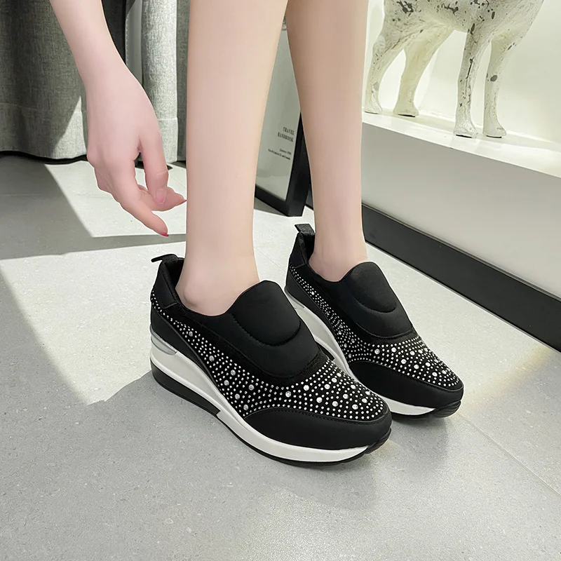 Rhinestone Sneakers for Women 2023 New Spring Black Slip-On Ladies Casual Ladies Sneakers Breathable Mesh Light Vulcanized Shoes
Rhinestone Sneakers for Women 2023 New Spring Black Slip-On Ladies Casual Ladies Sneakers Breathable Mesh Light Vulcanized Shoes