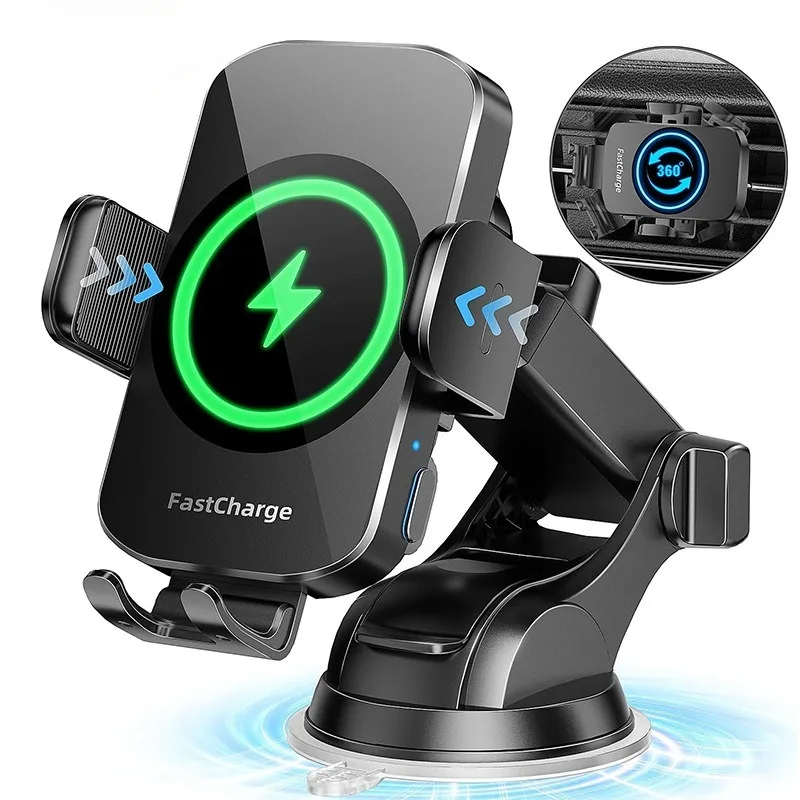 Automatic Air Vent Car Phone Holder 15W Wireless Fast Charging, Smart Sensor Auto Clamp, One-Hand Operation Mount for All Phones
Automatic Air Vent Car Phone Holder 15W Wireless Fast Charging, Smart Sensor Auto Clamp, One-Hand Operation Mount for All Phones