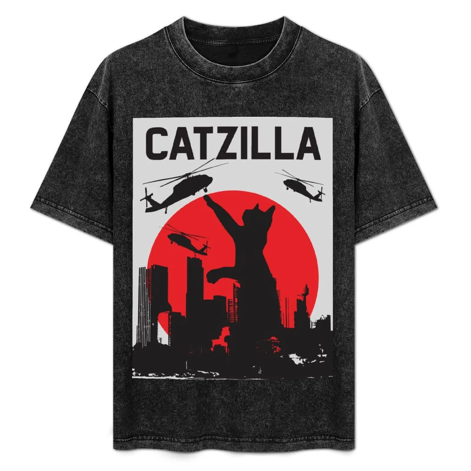 CATZILLA T-Shirt Vintage Print Crew Neck Tee
CATZILLA T-Shirt Vintage Print Crew Neck Tee