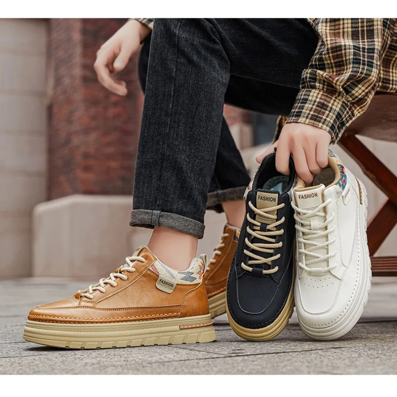 Korean Ins Style Men's High Top Platform Leather Work Boots 2026 Spring New Height Increasing Casual Youth Streetwear Footwear
Korean Ins Style Men's High Top Platform Leather Work Boots 2026 Spring New Height Increasing Casual Youth Streetwear Footwear