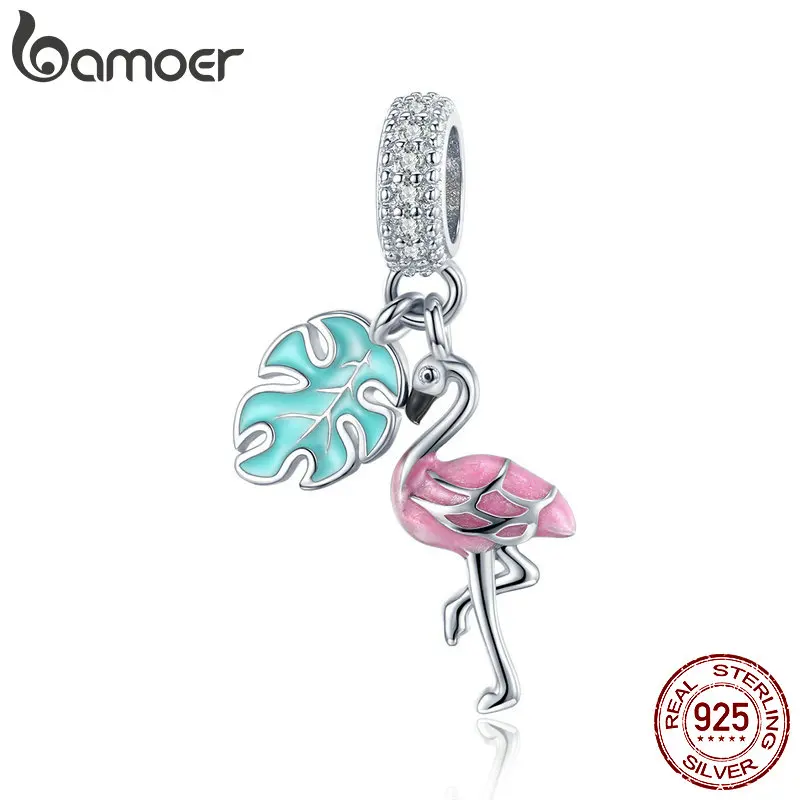 Bamoer 925 Sterling Silver Enamel Pink Flamingo Pendant Charms for Women 3mm Snake Bracelet or Necklace DIY BSC277
Bamoer 925 Sterling Silver Enamel Pink Flamingo Pendant Charms for Women 3mm Snake Bracelet or Necklace DIY BSC277