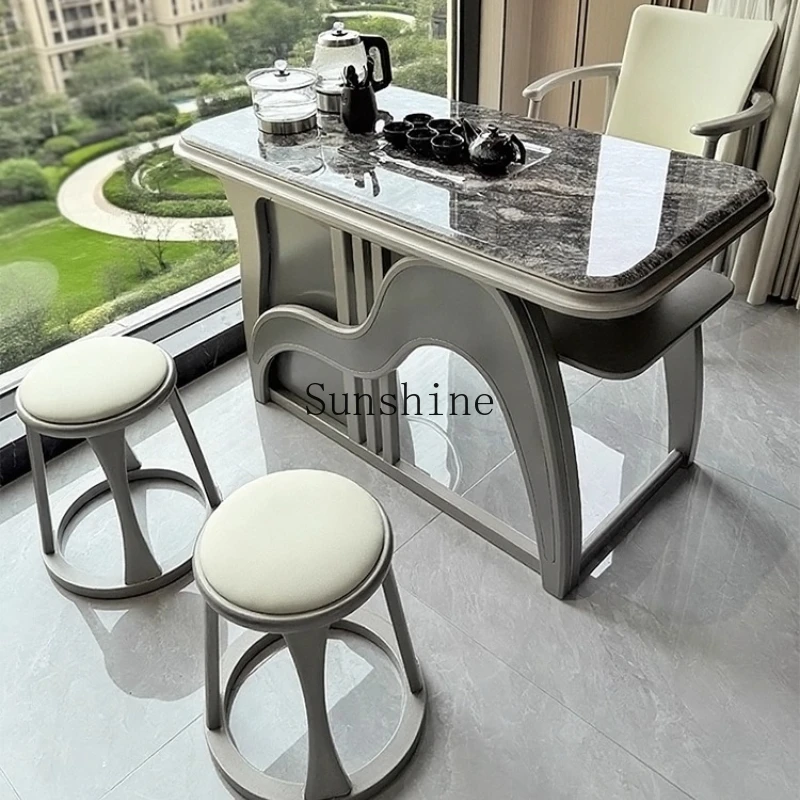Modern simple all-solid wood tea table household balcony small light luxury high-end integrated table
Modern simple all-solid wood tea table household balcony small light luxury high-end integrated table