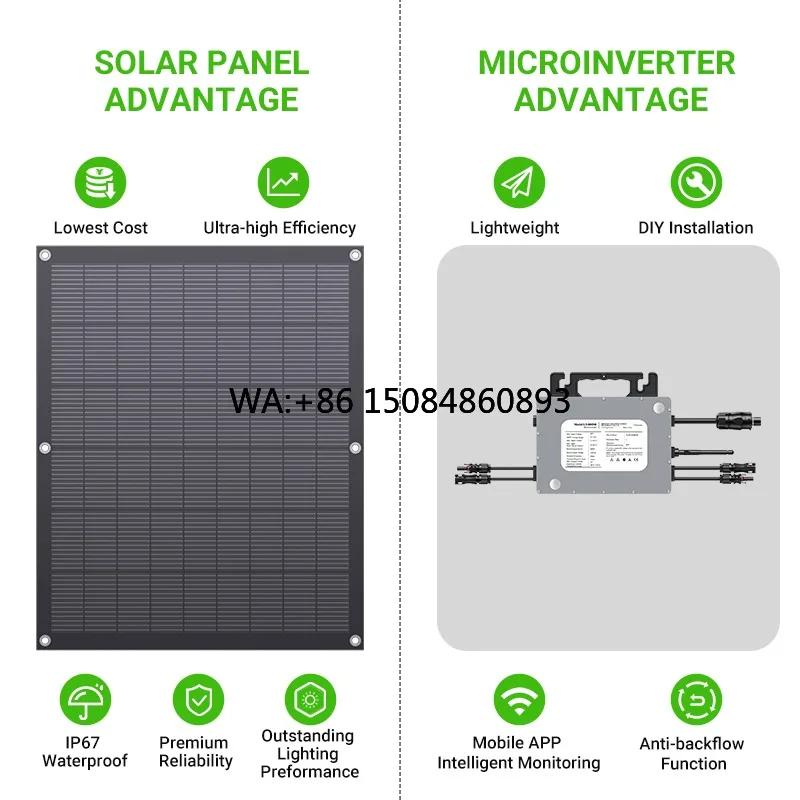 Germany Warehouse 800W Grid Tie Microinverter 4pcs Flexible Panel Balcony RVs Solar KitBalcony solar power generation
Germany Warehouse 800W Grid Tie Microinverter 4pcs Flexible Panel Balcony RVs Solar KitBalcony solar power generation
