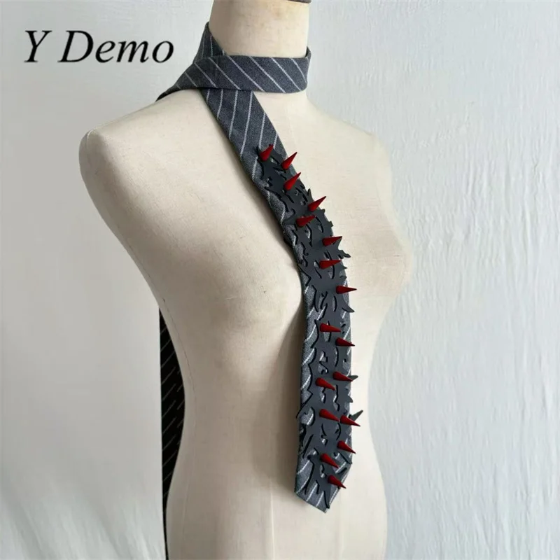Y Demo Cyber Sigilism Thorn Pu Leather Pattern Striped Neck Tie Women Casual Long Ties
Y Demo Cyber Sigilism Thorn Pu Leather Pattern Striped Neck Tie Women Casual Long Ties
