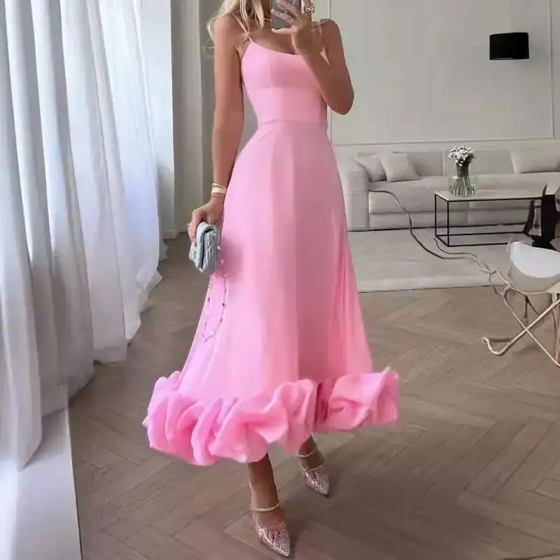 A-line Hem Pleated Rufflues Big Swing Design Summer Slash Neck Sling Dress Solid Color Evening Dresses 2026 Spring Customized
A-line Hem Pleated Rufflues Big Swing Design Summer Slash Neck Sling Dress Solid Color Evening Dresses 2026 Spring Customized