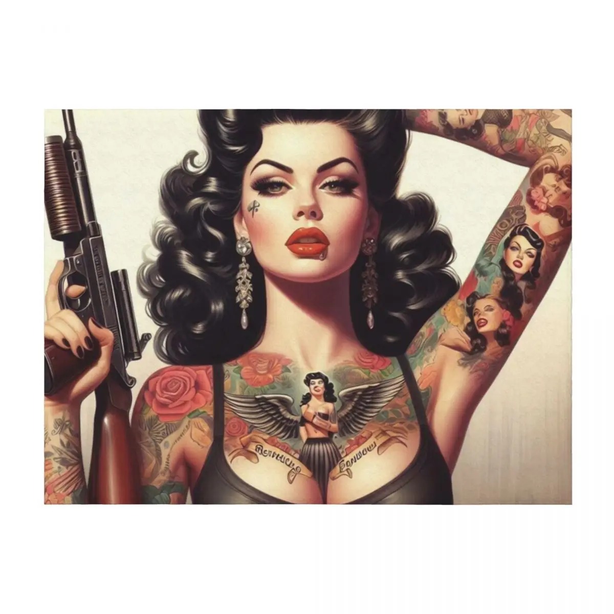 Retro Pulp Tattooed Girl Throw Blanket Single for sofa Bed covers Blankets For Bed Blankets 
Retro Pulp Tattooed Girl Throw Blanket Single for sofa Bed covers Blankets For Bed Blankets