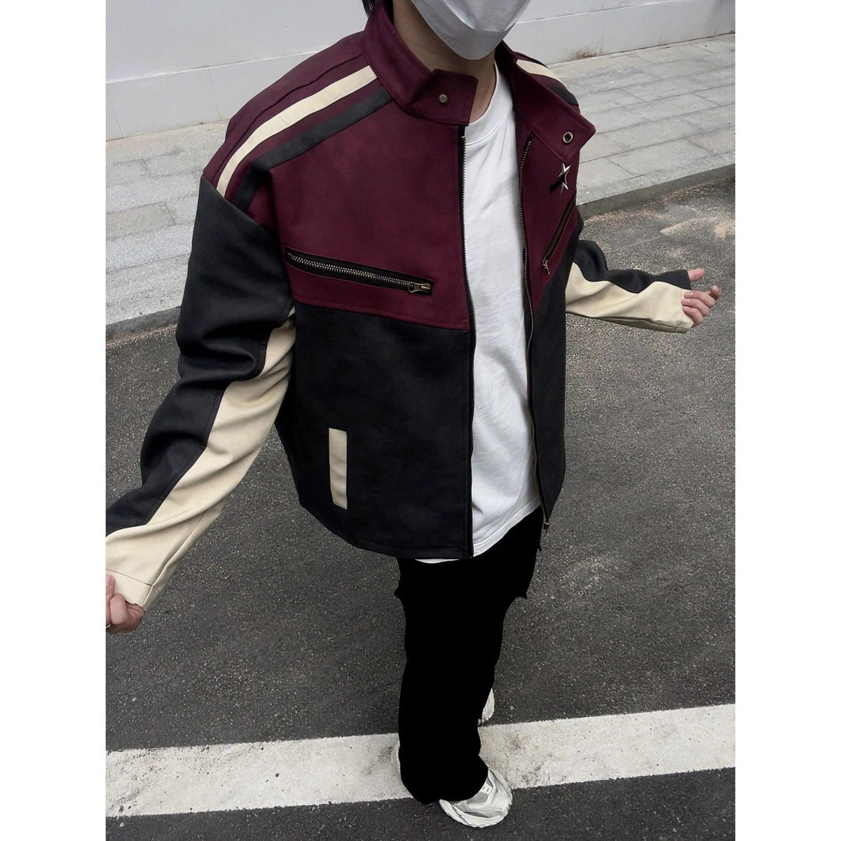 Retro American Spliced PU Leather Jaet Men's Women's High-End Feel Stand Collar Biker Coat Spring Casual Long Sve Zipper
Retro American Spliced PU Leather Jaet Men's Women's High-End Feel Stand Collar Biker Coat Spring Casual Long Sve Zipper