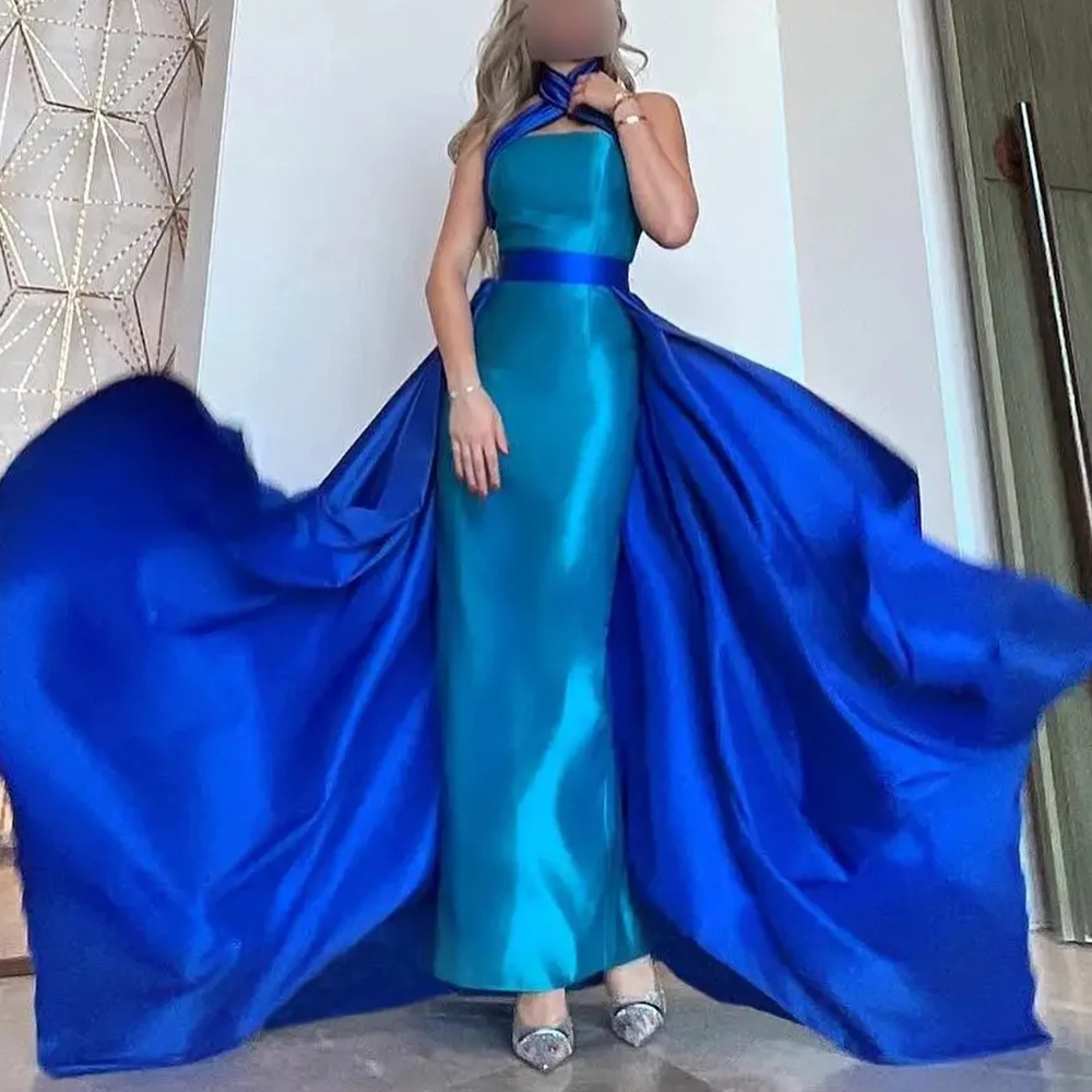 Customized Exquisite Satin Straight Evening Dresses Halter Sleeveless Panel Train Special Occasion Gowns Photo Color Modern
Customized Exquisite Satin Straight Evening Dresses Halter Sleeveless Panel Train Special Occasion Gowns Photo Color Modern