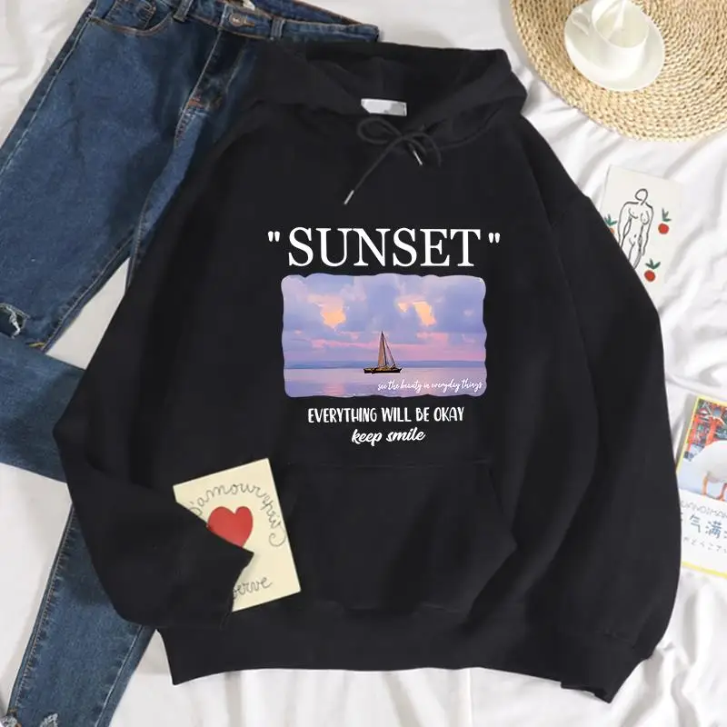 Every Time Will Be Okay Sunset printing Women Hoodie Fashion Casual Pullover Loose Fleece Sweatshirt Soft Comfortable Sportswear
Every Time Will Be Okay Sunset printing Women Hoodie Fashion Casual Pullover Loose Fleece Sweatshirt Soft Comfortable Sportswear