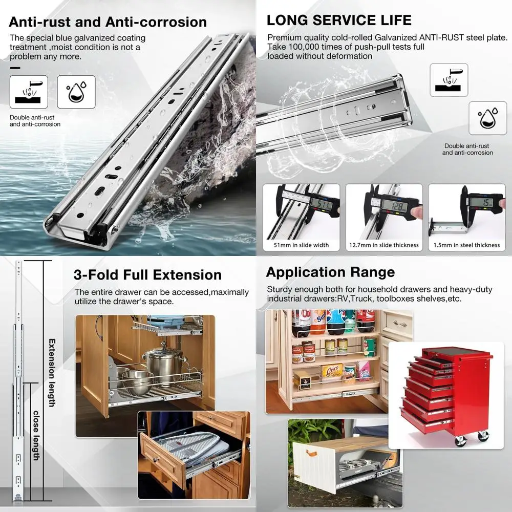Универсальные боковые направляющие для тяжелых направляющих-слайдеров, удлинители 12-40 дюймов, грузоподъемность 94 фунта, пара
Универсальные боковые направляющие для тяжелых направляющих-слайдеров, удлинители 12-40 дюймов, грузоподъемность 94 фунта, пара