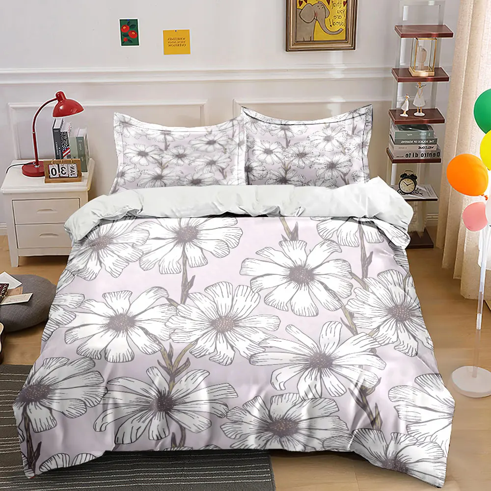 Hand-drawn white floral pattern Print Soft Comfortable Duvet Cover Bedding Set Included 1*Duvet Cover 2*Pillowcases Luxury Gift
Hand-drawn white floral pattern Print Soft Comfortable Duvet Cover Bedding Set Included 1*Duvet Cover 2*Pillowcases Luxury Gift