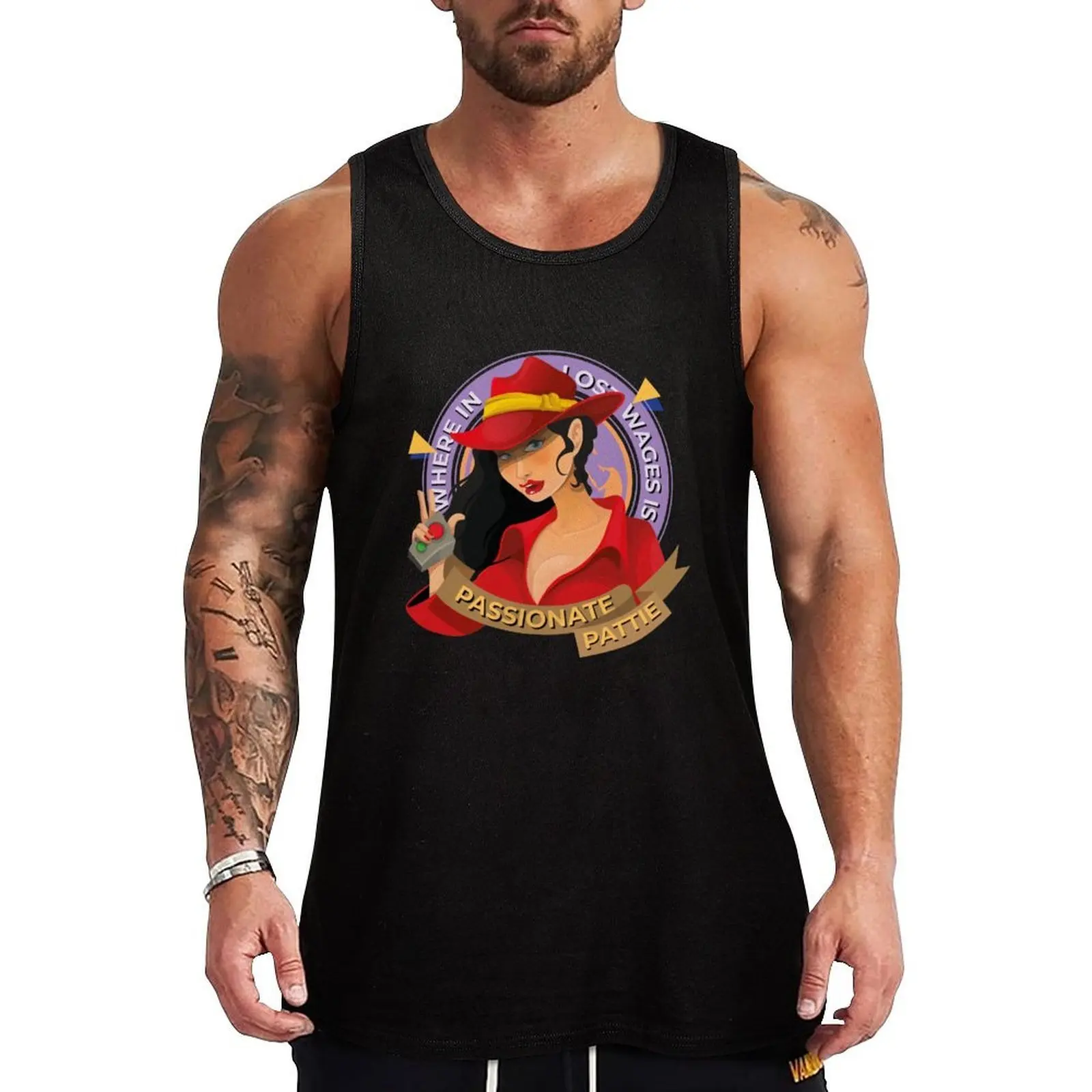 Where in Lost Wages is Passionate Pattie Tank Top sleeveless gym shirt man fitness gym clothes man fitness
Where in Lost Wages is Passionate Pattie Tank Top sleeveless gym shirt man fitness gym clothes man fitness