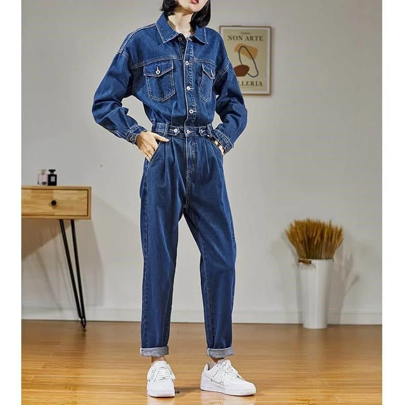 Oversized Denim Jumpsuits for Women Solid Long Sleeved Loose Workwear Playsuits Vintage Casual One Piece Outfits Women Overalls
Oversized Denim Jumpsuits for Women Solid Long Sleeved Loose Workwear Playsuits Vintage Casual One Piece Outfits Women Overalls