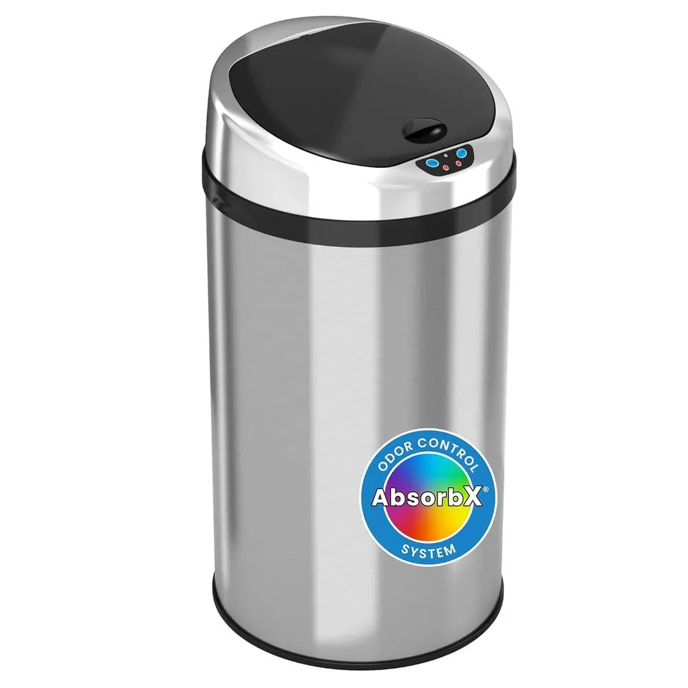 StainlSteel, Automatic Kitchen Garbage 8 Gallon TouchlSensor Trash Can with Odor Control System, Round 8 Gal, Silver
StainlSteel, Automatic Kitchen Garbage 8 Gallon TouchlSensor Trash Can with Odor Control System, Round 8 Gal, Silver