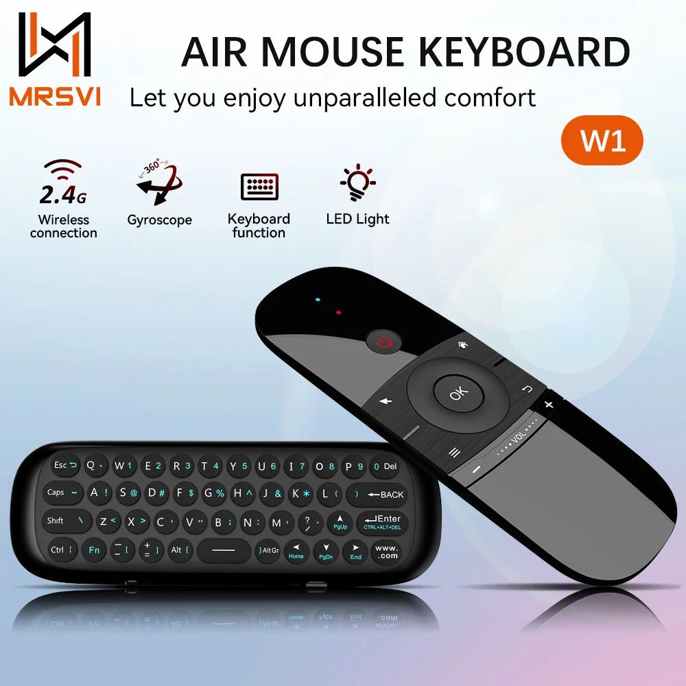 MRSVI Air Mouse 2.4G Wireless Keyboard Remote Control W1 IR Remote Learning 6-Axis Motion Sense for Smart TV Android TV Box PC
MRSVI Air Mouse 2.4G Wireless Keyboard Remote Control W1 IR Remote Learning 6-Axis Motion Sense for Smart TV Android TV Box PC