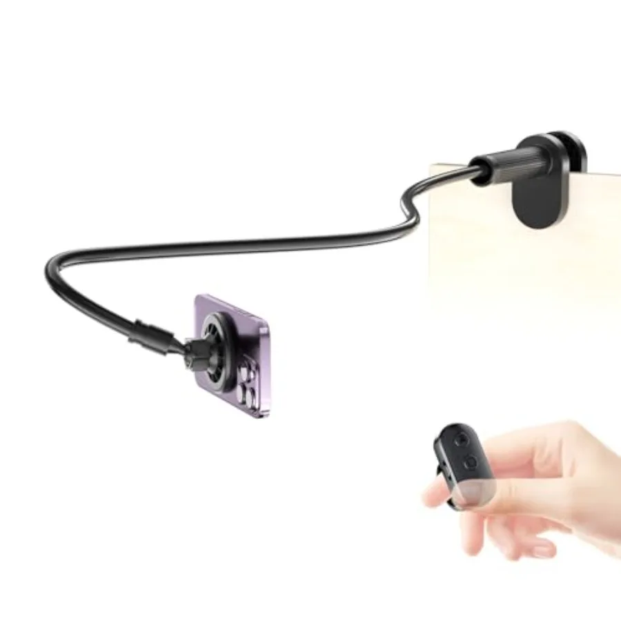 Magnetic Phone Holder for Bed Laying Down with Scrolling Ring Remote Page Turner, Bedside Gooseneck Phone Stand for iPhone Read
Magnetic Phone Holder for Bed Laying Down with Scrolling Ring Remote Page Turner, Bedside Gooseneck Phone Stand for iPhone Read