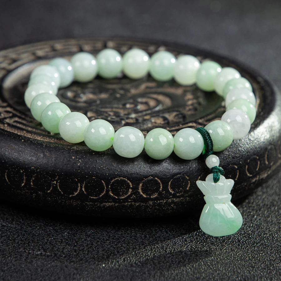 TIMESWIND Natural Burmese A-type Jade Light Green Beaded Wealth Pendant Women Bracelet with Certificate
TIMESWIND Natural Burmese A-type Jade Light Green Beaded Wealth Pendant Women Bracelet with Certificate