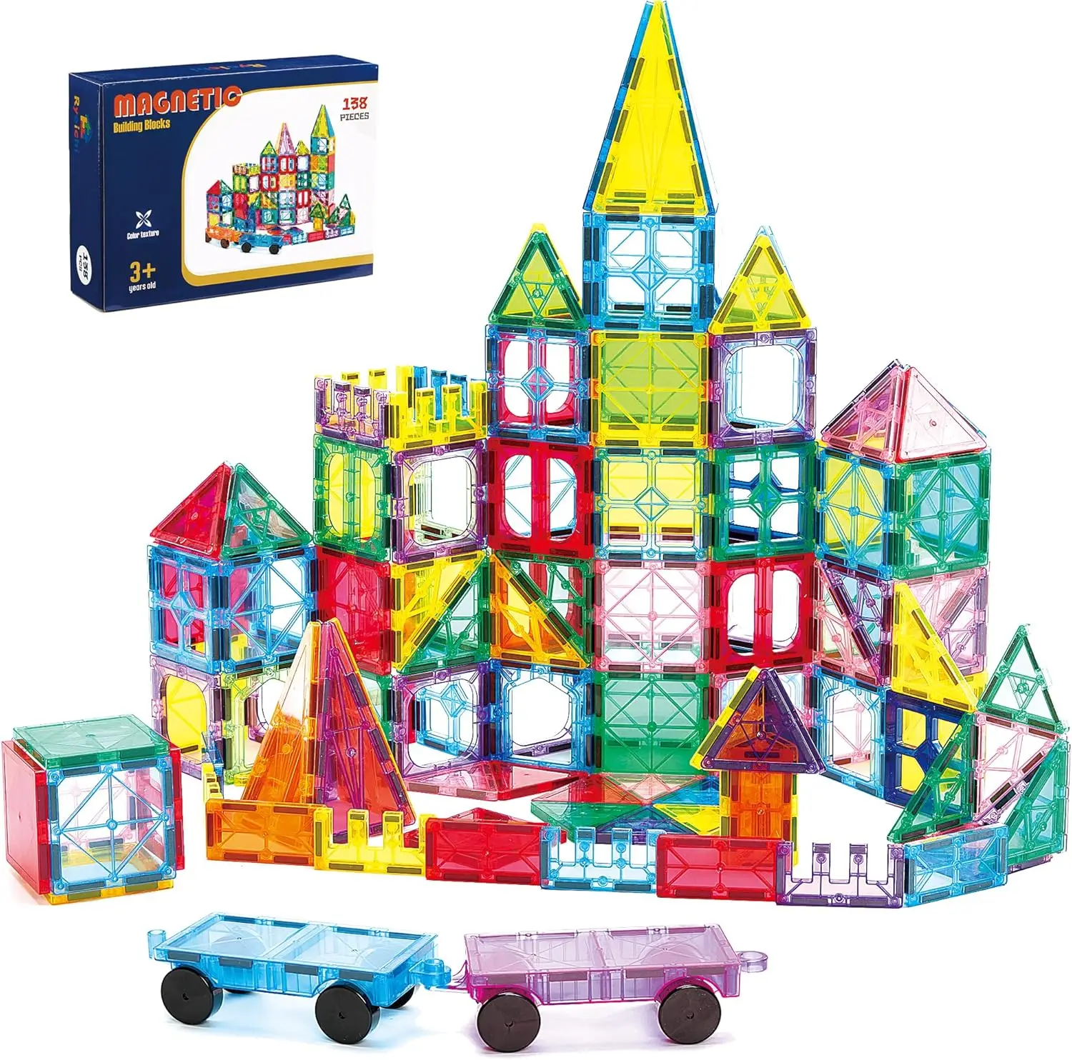 138PCS Magnetic Tiles Set with 2 Cars, STEM Building Blocks for Kids Ages 3-9
138PCS Magnetic Tiles Set with 2 Cars, STEM Building Blocks for Kids Ages 3-9