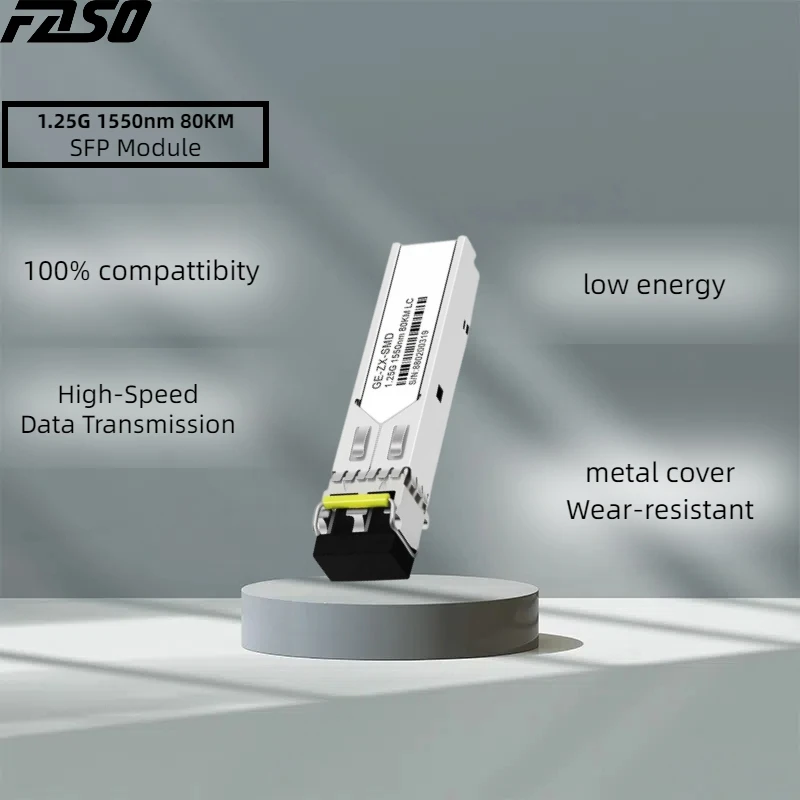 1.25G LC, модуль трансивера SFP, 80 км 1550 нм одномодовый двойной оптоволоконный модуль, совместимый с коммутатором Cisco/Mikrotik Ethernet
1.25G LC, модуль трансивера SFP, 80 км 1550 нм одномодовый двойной оптоволоконный модуль, совместимый с коммутатором Cisco/Mikrotik Ethernet
