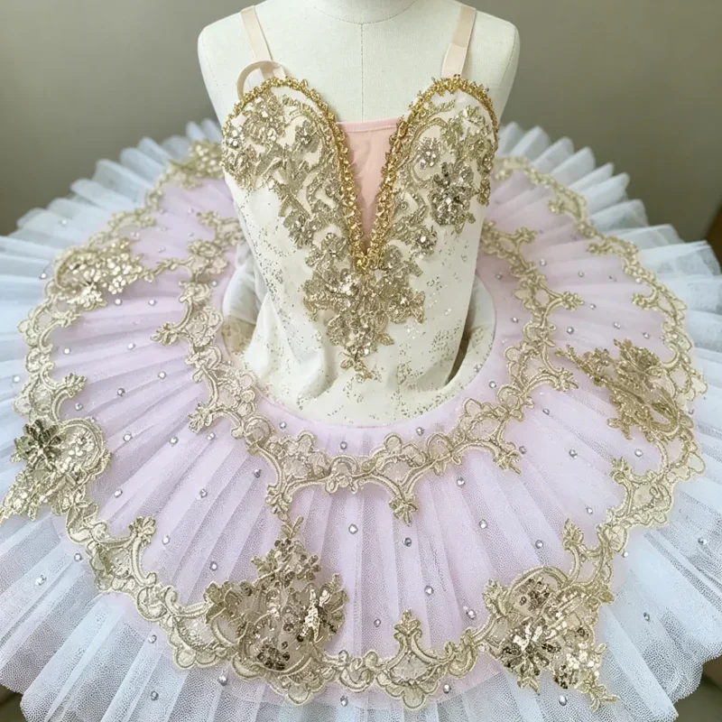 New Elegant White & Gold Sequin Ballet Tutu, Classic Fairy Tale Princess Variation Performance Dress for Stage
New Elegant White & Gold Sequin Ballet Tutu, Classic Fairy Tale Princess Variation Performance Dress for Stage