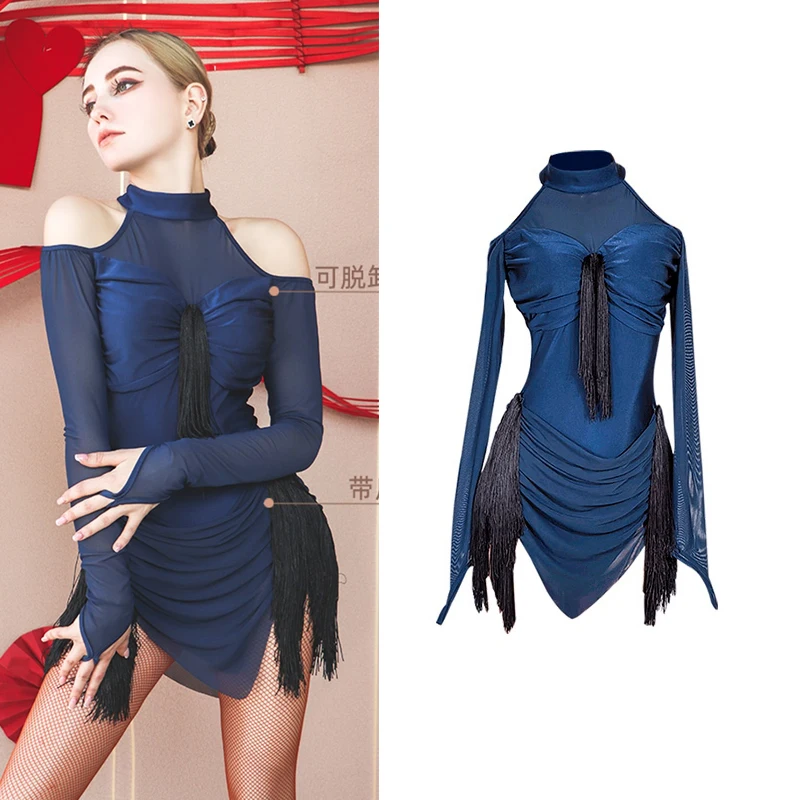 2024 Latin Dance Dress For Women Mesh Long Sleeved Tassel Skirt Training Suit Chacha Rumba Female Latin Stage Clothing DN17369
2024 Latin Dance Dress For Women Mesh Long Sleeved Tassel Skirt Training Suit Chacha Rumba Female Latin Stage Clothing DN17369