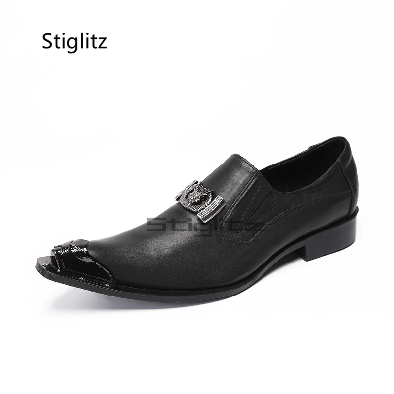 Metal Toe Black Dress Leather Shoes Men High Heeled Genuine Leather Iron Toe Buckle Male Shoes Slip On Formal Party Shoes
Metal Toe Black Dress Leather Shoes Men High Heeled Genuine Leather Iron Toe Buckle Male Shoes Slip On Formal Party Shoes