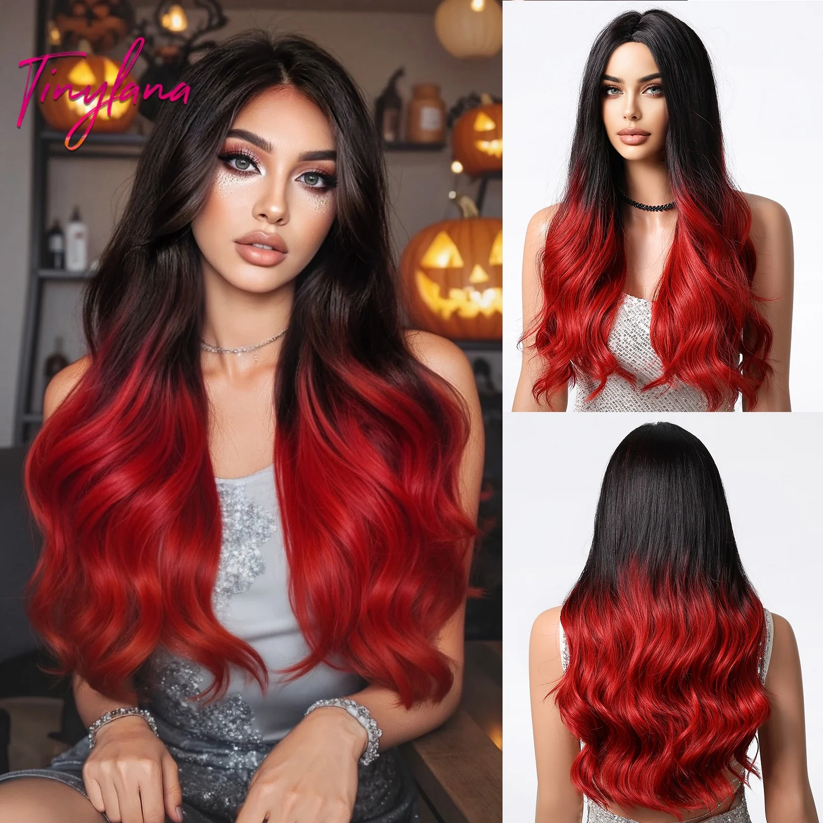 Black Red Ombre Middle Part Long Curly Synthetic Wig Heat Resistant Lolita Cosplay Wavy Hair for Women Natural Daily Party Wigs
Black Red Ombre Middle Part Long Curly Synthetic Wig Heat Resistant Lolita Cosplay Wavy Hair for Women Natural Daily Party Wigs