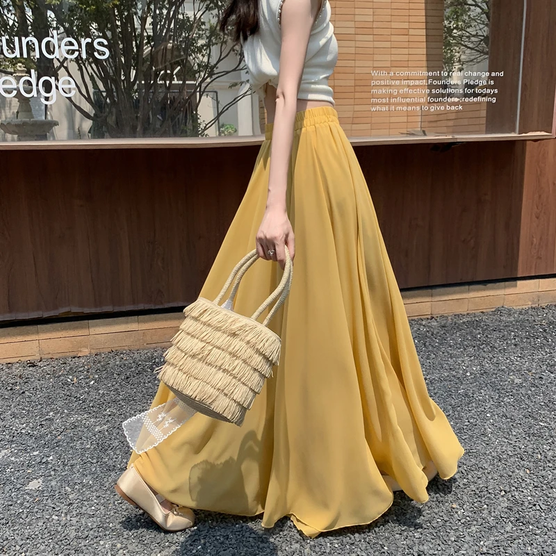 n Chiffon Dancing f Skirt Women's Hip Concealing Slimming Floor-Length A-Line Umbrella Skirt Ele Swinging Hem
n Chiffon Dancing f Skirt Women's Hip Concealing Slimming Floor-Length A-Line Umbrella Skirt Ele Swinging Hem