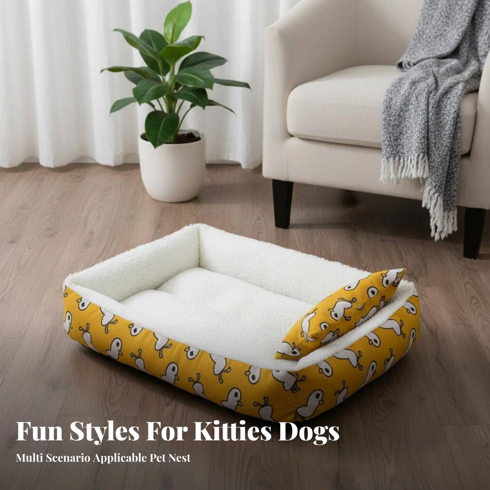 Bolstered Pet Bed All-Season Use Rectangular Bolstered Lounger Soft and Soft Cushiony Faux Surface for Home, Indoors, Bedroom
Bolstered Pet Bed All-Season Use Rectangular Bolstered Lounger Soft and Soft Cushiony Faux Surface for Home, Indoors, Bedroom