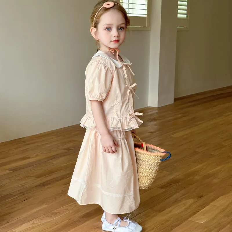 HoneyCherry Sweet Girl's Suit, New Summer Style, Two-piece Set of Bowknot Doll Shirt and Midi Skirt Girls Clothes
HoneyCherry Sweet Girl's Suit, New Summer Style, Two-piece Set of Bowknot Doll Shirt and Midi Skirt Girls Clothes