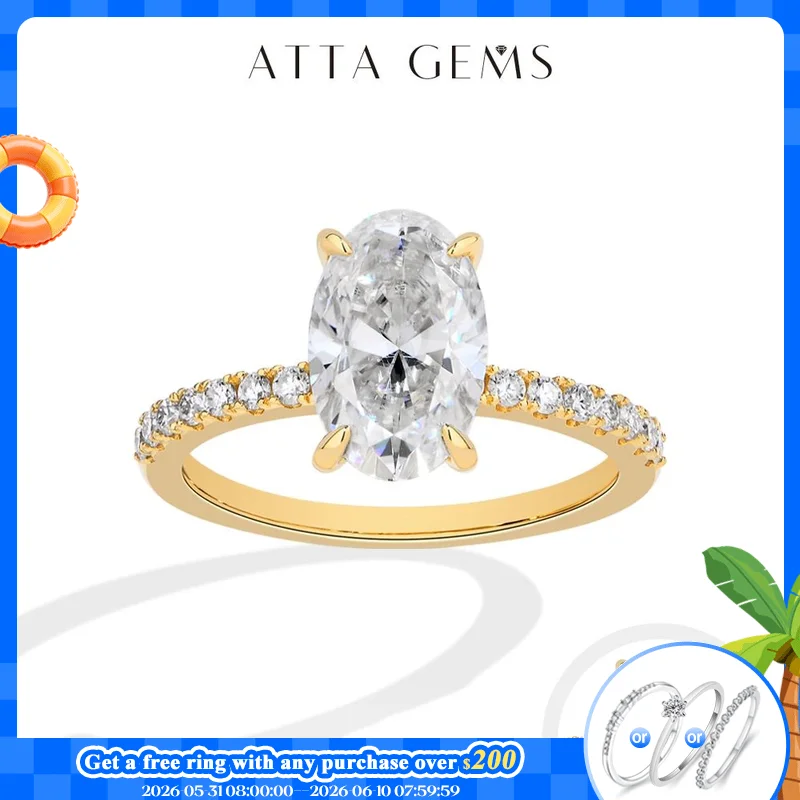 ATTAGEMS Oval Cut 3.0CT All Moissanite Rings forWomen 925 Sterling Silver Gold Plated Engagement Ring Fine Jewelry Drop Shipping
ATTAGEMS Oval Cut 3.0CT All Moissanite Rings forWomen 925 Sterling Silver Gold Plated Engagement Ring Fine Jewelry Drop Shipping