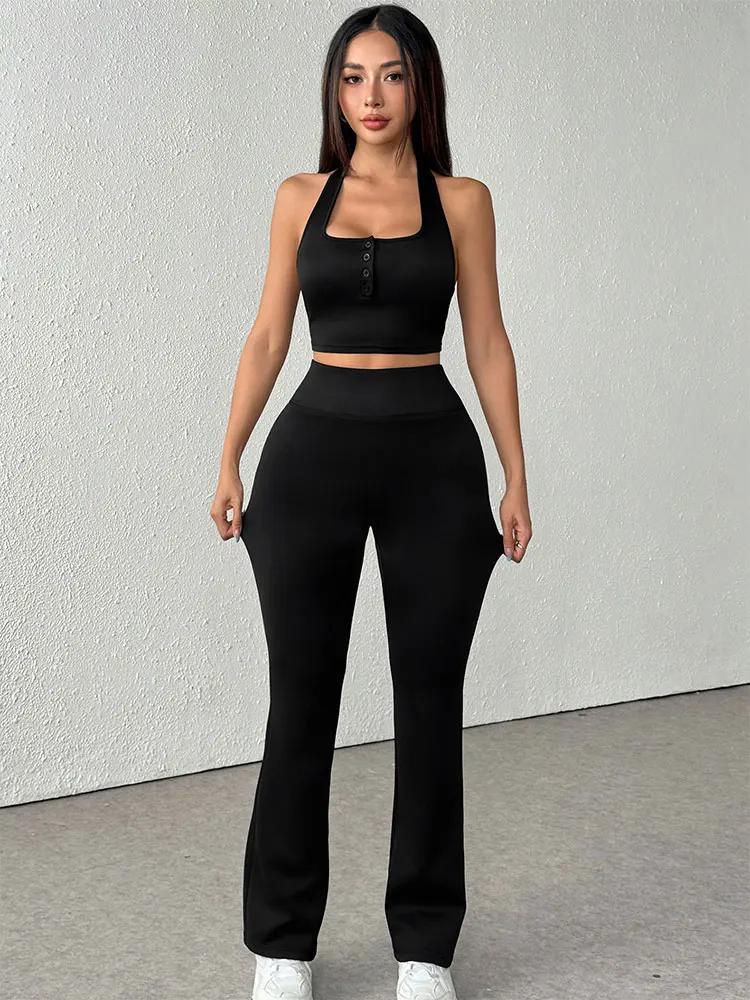 Women Vest Pants 2 Piece Sports Fashion Streetwear New Casual Slim Clothing Black Sexy Female's Backless Tank Trousers Two Piece
Women Vest Pants 2 Piece Sports Fashion Streetwear New Casual Slim Clothing Black Sexy Female's Backless Tank Trousers Two Piece