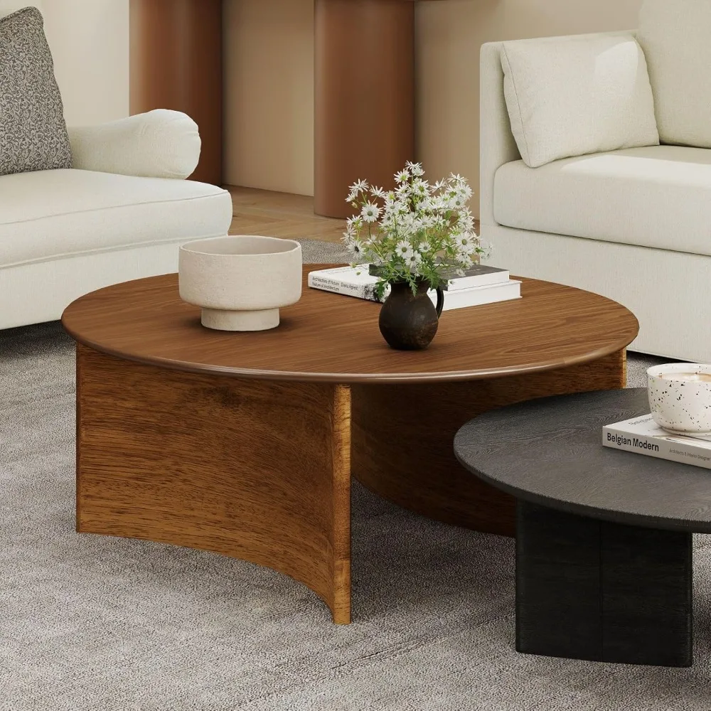 31.5″ Round Coffee Table, Walnut Circle Coffee Table with Curved Base, Solid Wood, Ideal for Living Room, Apartment, Compact Pla
31.5″ Round Coffee Table, Walnut Circle Coffee Table with Curved Base, Solid Wood, Ideal for Living Room, Apartment, Compact Pla