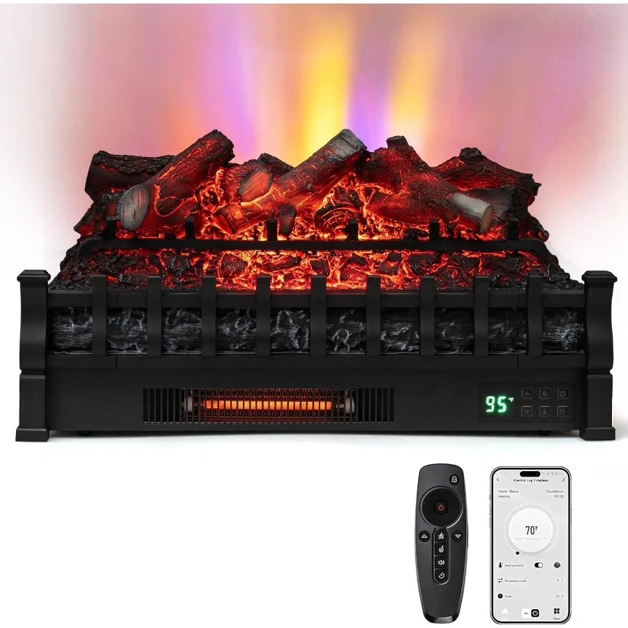 26 Inch Electric Fireplace Insert Log with 1500W Infrared Quartz Heating Adjustable Flame and Brightness Settings WiFi Connecti
26 Inch Electric Fireplace Insert Log with 1500W Infrared Quartz Heating Adjustable Flame and Brightness Settings WiFi Connecti
