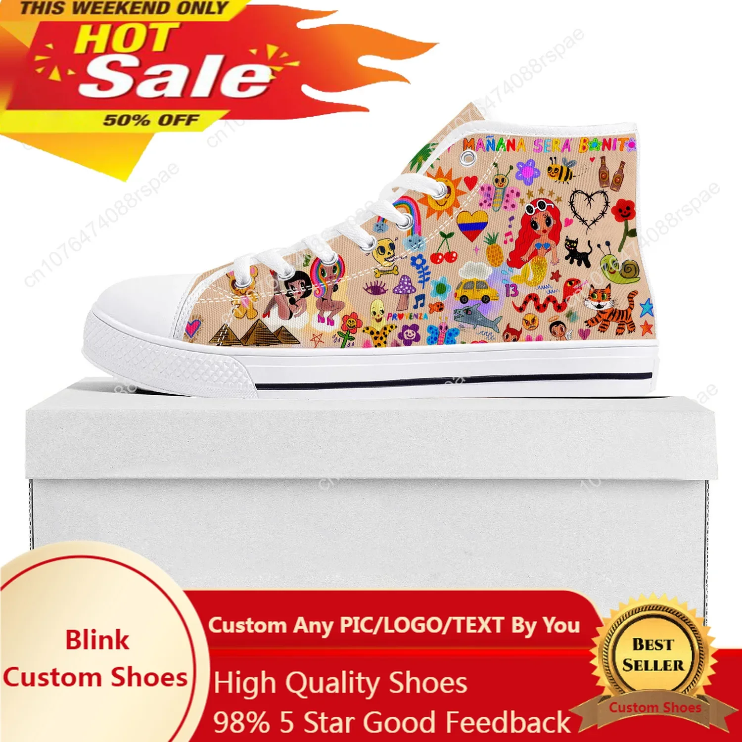 Manana Sera Bonito Karol G High Top High Quality Sneakers Mens Womens Teenager Canvas Sneaker Casual Couple Shoes Custom Shoe
Manana Sera Bonito Karol G High Top High Quality Sneakers Mens Womens Teenager Canvas Sneaker Casual Couple Shoes Custom Shoe