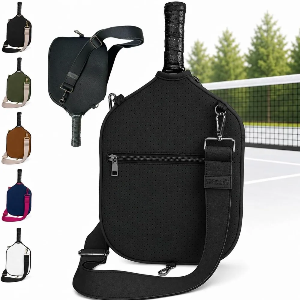 Neoprene Pickleball Paddle Cover Water Resistant Adjustable Strap Pickleball Crossbody Bag Front Zip Pocket Carabiner Clip
Neoprene Pickleball Paddle Cover Water Resistant Adjustable Strap Pickleball Crossbody Bag Front Zip Pocket Carabiner Clip