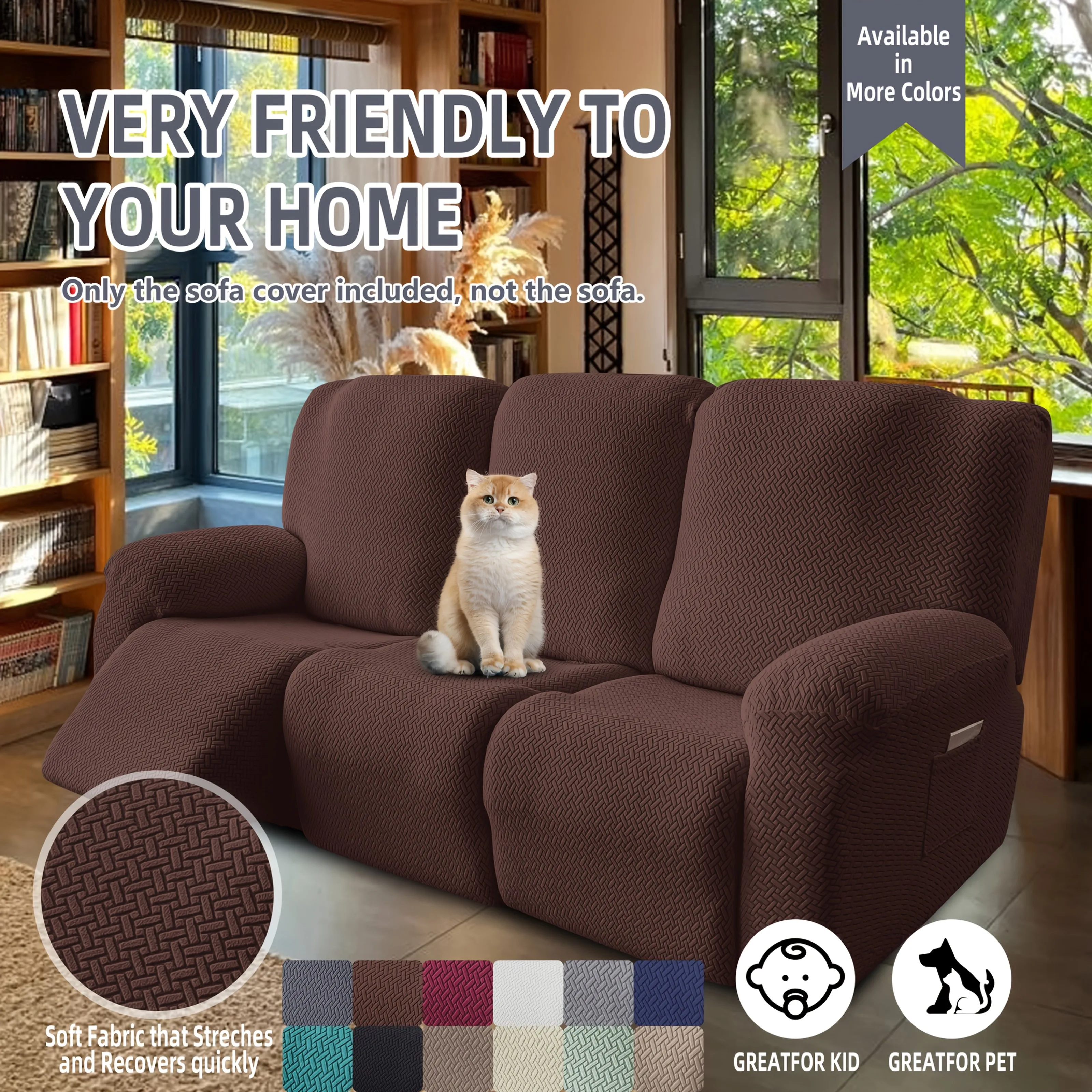 3-Seater Plush Recliner Cover, High Stretch Wear-Resistant, Machine Washable Easy Clean, Versatile for Bedroom Living Room Home
3-Seater Plush Recliner Cover, High Stretch Wear-Resistant, Machine Washable Easy Clean, Versatile for Bedroom Living Room Home