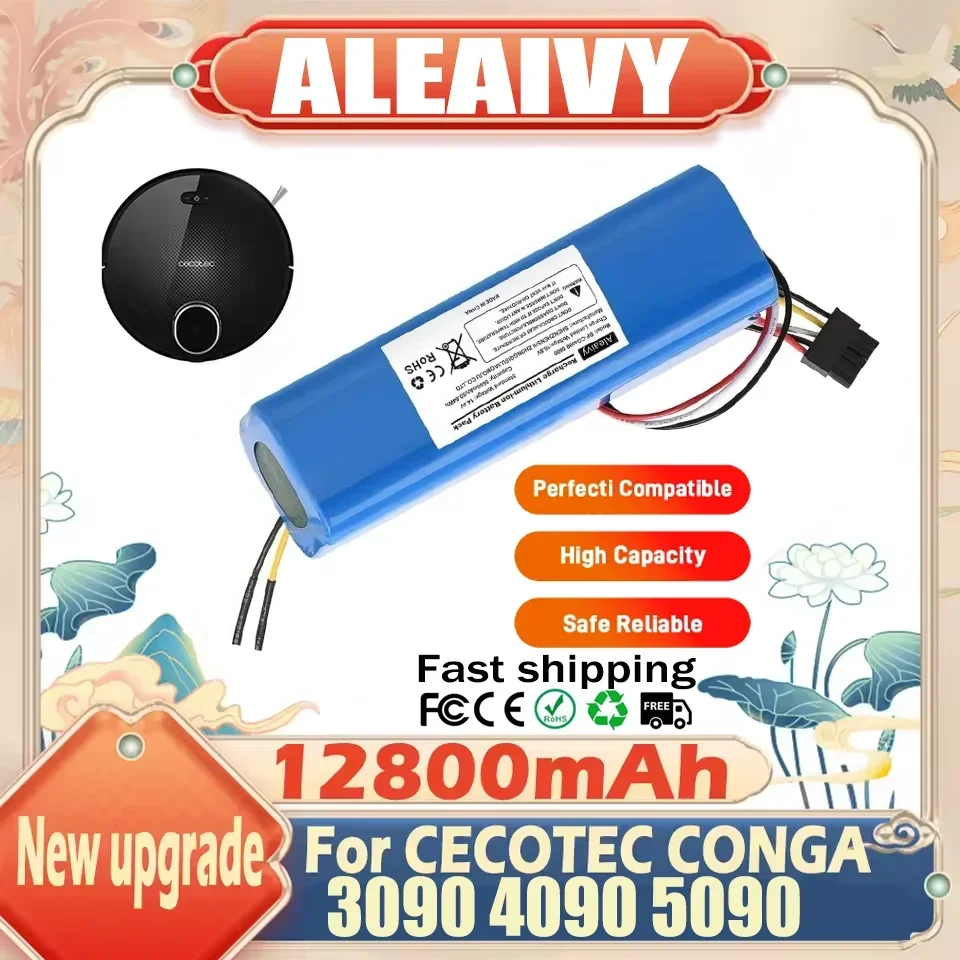 Original Li-ion Battery for CECOTEC CONGA 2090 3090 4090 5090 1690 1890 Robot Vacuum Cleaner 14.4V 18650 12800mAh Battery Pack
Original Li-ion Battery for CECOTEC CONGA 2090 3090 4090 5090 1690 1890 Robot Vacuum Cleaner 14.4V 18650 12800mAh Battery Pack