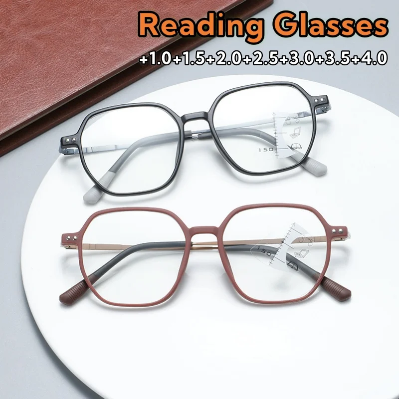 Personality Retro Multifocal Reading Glasses Women Men Comfortable Stable and Anti-slip Anti-Blue Light Eyeglasses +1.0 To +4.0
Personality Retro Multifocal Reading Glasses Women Men Comfortable Stable and Anti-slip Anti-Blue Light Eyeglasses +1.0 To +4.0