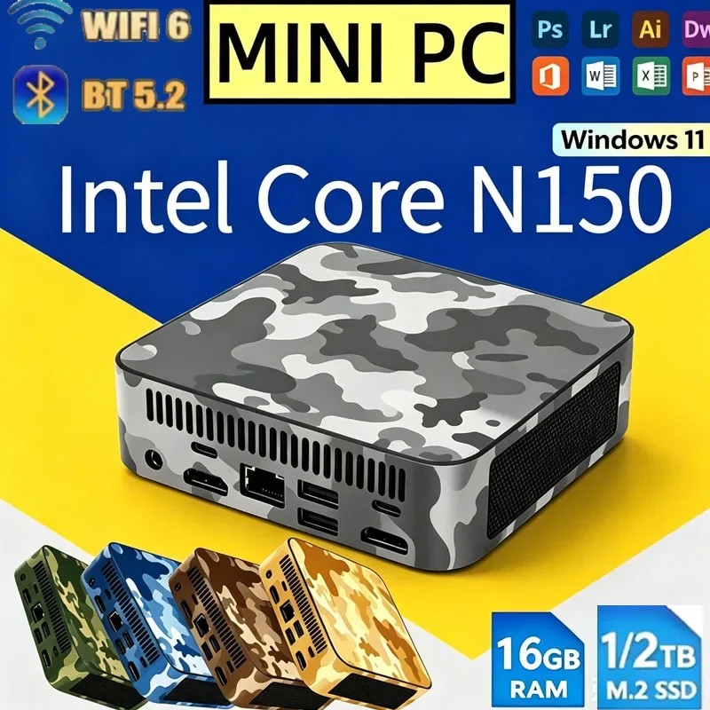 Intel Core N150 Mini 980HK Portable PC 16GB RAM 1/2TB SSD WiFi 6 BT5.2 4K 60Hz HD Gaming Office Study Lightweight Laptop
Intel Core N150 Mini 980HK Portable PC 16GB RAM 1/2TB SSD WiFi 6 BT5.2 4K 60Hz HD Gaming Office Study Lightweight Laptop