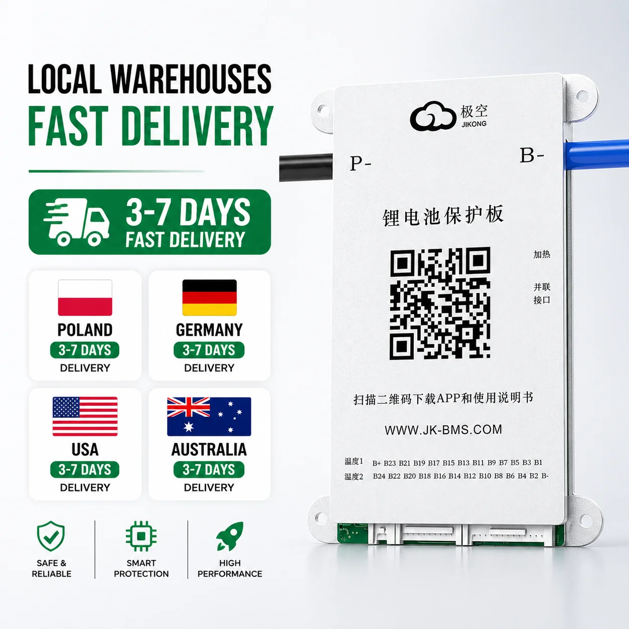 JIKONG JK-BD4A17S4P Active Balance 0.4A 40A BMS PCBA LI-ion Lithium Lifepo4 LTO 8s 17s 24v 48v for 40A Lithium Battery JKBMS
JIKONG JK-BD4A17S4P Active Balance 0.4A 40A BMS PCBA LI-ion Lithium Lifepo4 LTO 8s 17s 24v 48v for 40A Lithium Battery JKBMS