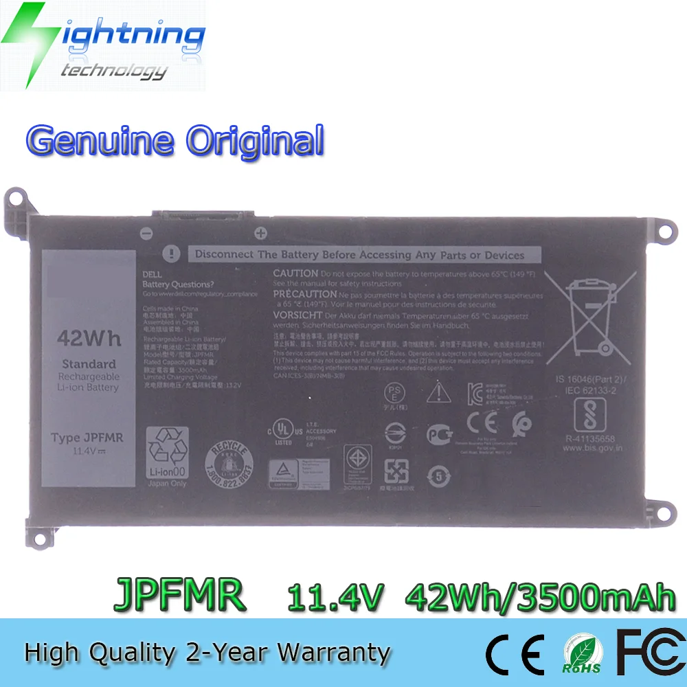 Новая оригинальная батарея JPFMR 11.4V 42Wh для ноутбуков Dell Chromebook 3400 5488 5493 5593 16DPH 7MT0R
Новая оригинальная батарея JPFMR 11.4V 42Wh для ноутбуков Dell Chromebook 3400 5488 5493 5593 16DPH 7MT0R