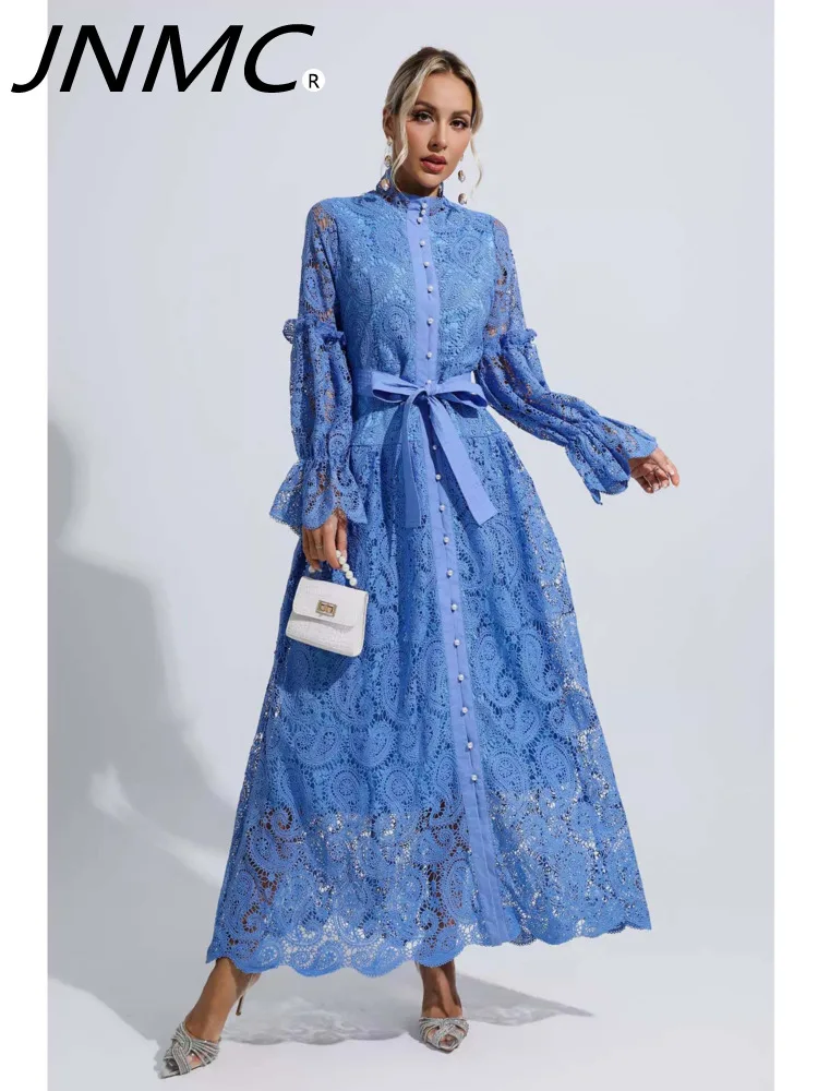 JNMC Women's Bohemian Lace Slit Long Dress 2024 Spring New Lantern Sleeve Stand Collar Single Breasted High Waist Hollow Dress
JNMC Women's Bohemian Lace Slit Long Dress 2024 Spring New Lantern Sleeve Stand Collar Single Breasted High Waist Hollow Dress