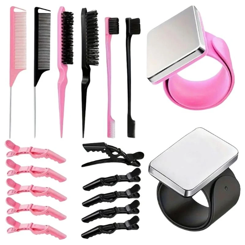 28TA 18 Pcs Hair Styling Set Sectioning Hair Clips Pin Wristband Hair Combs
28TA 18 Pcs Hair Styling Set Sectioning Hair Clips Pin Wristband Hair Combs