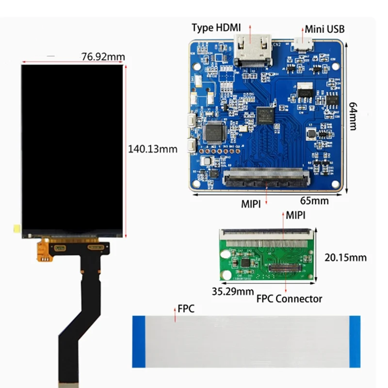 6-inch 2K screen 2560x1440 LS060R1SX02 LCD screen VR projector with HDMI to MIPI interface driver board
6-inch 2K screen 2560x1440 LS060R1SX02 LCD screen VR projector with HDMI to MIPI interface driver board