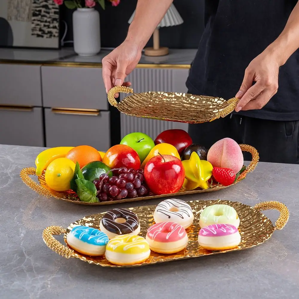 Light Luxury Metal Storage Tray Creative Exquisite Fruit Tray Long Portable Pastry Display Plate Snacks
Light Luxury Metal Storage Tray Creative Exquisite Fruit Tray Long Portable Pastry Display Plate Snacks