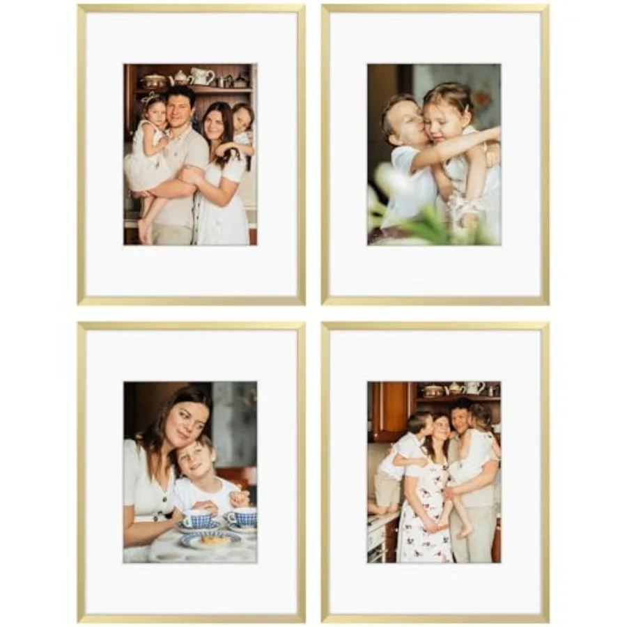 Picture Frames with Mat for Photos - Set of 4 Premium Real Glass Aluminum Frames for Wall or Tabletop Display
Picture Frames with Mat for Photos - Set of 4 Premium Real Glass Aluminum Frames for Wall or Tabletop Display